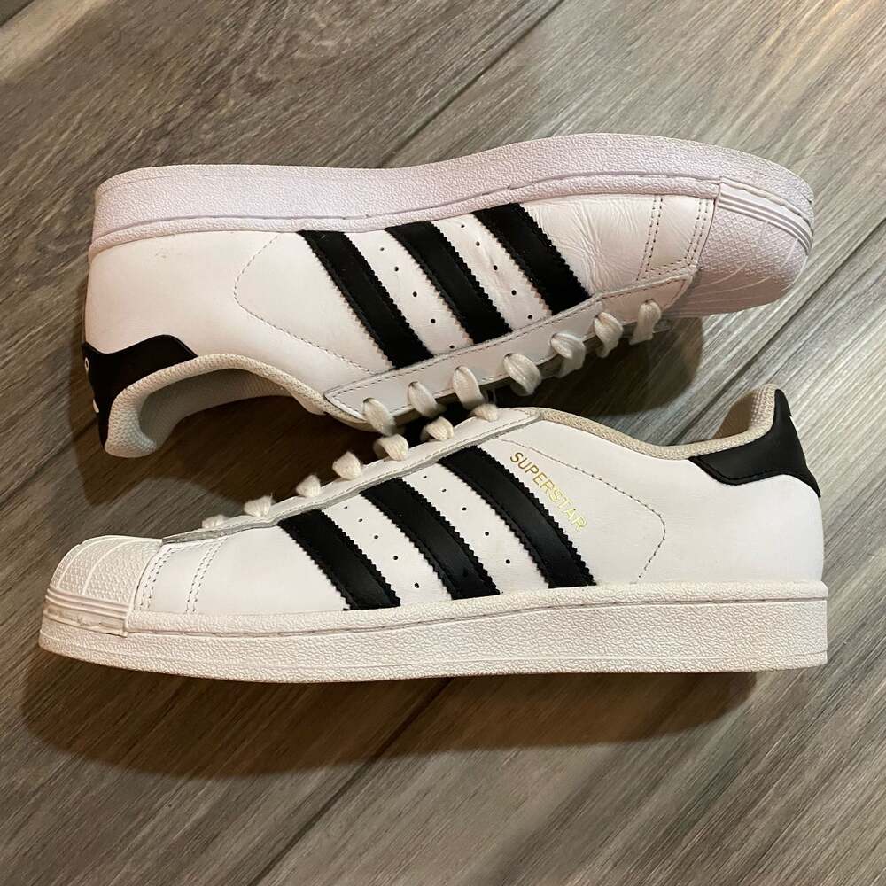 Adidas Superstar White and Black Shell Toe Sneakers C77153